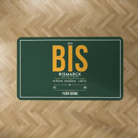 Thumbnail for Bismarck Municipal Airport (BIS) Carpets - Carpet Rectangle - ID Tag + Name - Dark Green V2