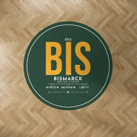 Thumbnail for Bismarck Municipal Airport (BIS) Carpets - Carpet Round - ID Tag - Dark Green V2