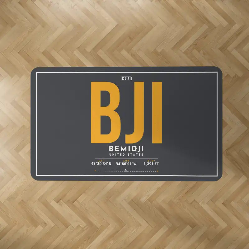 Bemidji Regional Airport (BJI) Carpets - Carpet Rectangle - ID Tag - Dark Gray V2
