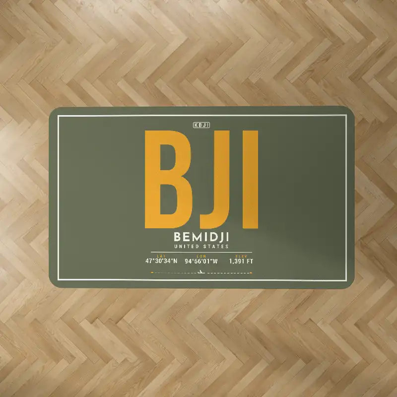Bemidji Regional Airport (BJI) Carpets - Carpet Rectangle - ID Tag - Green Army V2