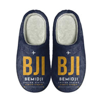 Thumbnail for Bemidji Regional Airport (BJI) Slippers & Flip Flops - Slippers - Cotton - Code - Same - Navy Blue