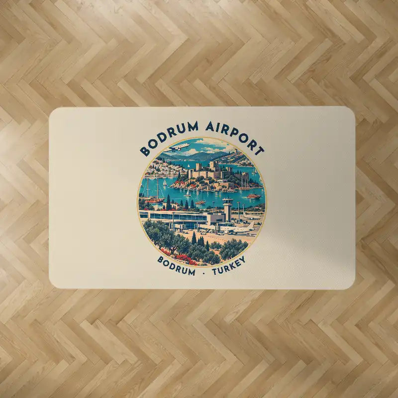 Milas-Bodrum Airport (BJV) Carpets - Carpet Rectangle - Badge - Beige V2