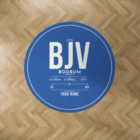 Thumbnail for Milas-Bodrum Airport (BJV) Carpets - Carpet Round - ID Tag + Name - Blue V2