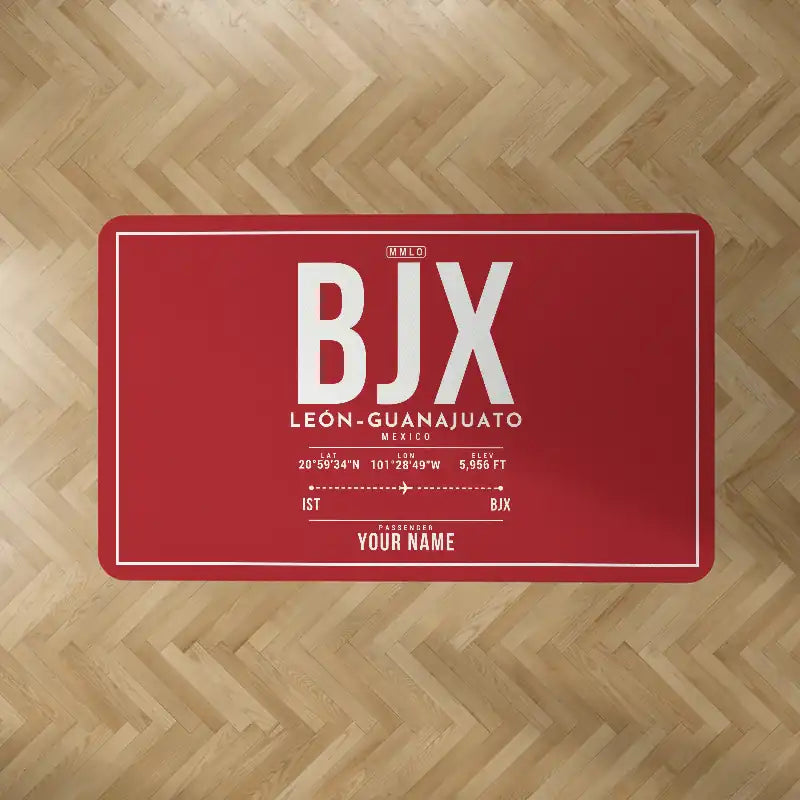 Aeropuerto Internacional de Guanajuato (BJX) Carpets - Carpet Rectangle - ID Tag + Name - Red V2