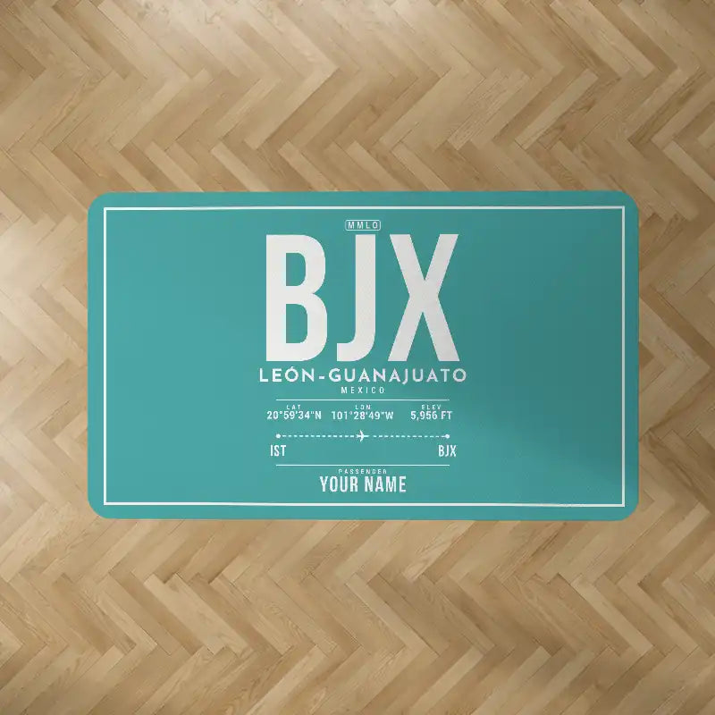 Aeropuerto Internacional de Guanajuato (BJX) Carpets - Carpet Rectangle - ID Tag + Name - Turquoise V2
