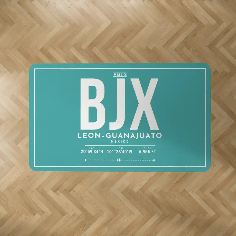 Aeropuerto Internacional de Guanajuato (BJX) Carpets - Carpet Rectangle - ID Tag - Turquoise V2