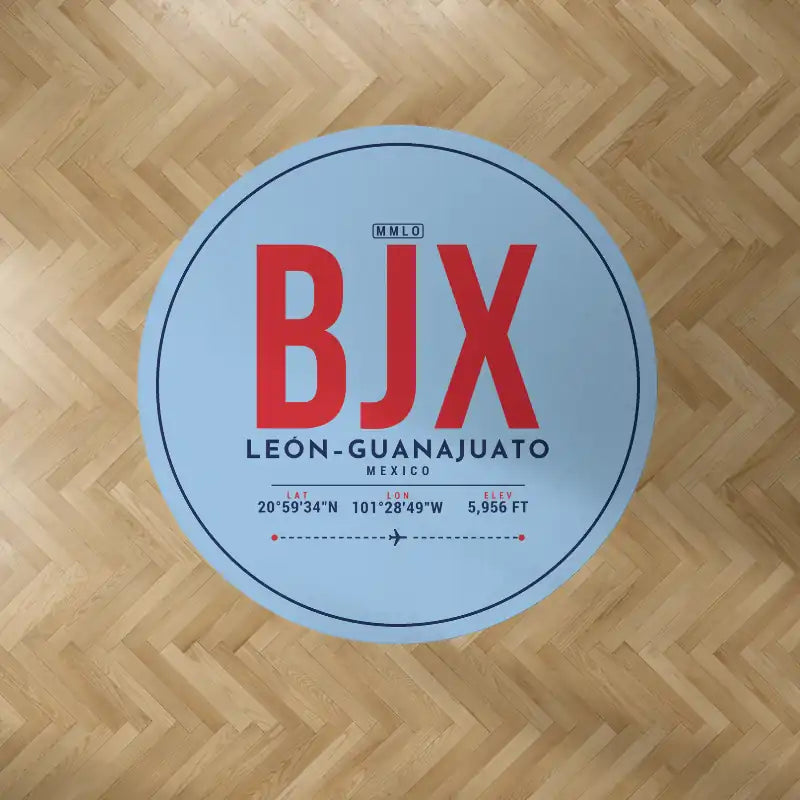 Aeropuerto Internacional de Guanajuato (BJX) Carpets - Carpet Round - ID Tag - Light Blue V2