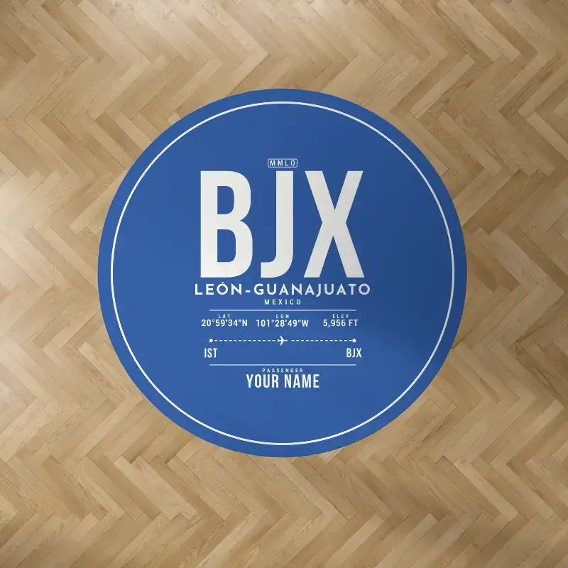 Aeropuerto Internacional de Guanajuato (BJX) Carpets - Carpet Round - ID Tag + Name - Blue V2