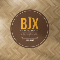 Thumbnail for Aeropuerto Internacional de Guanajuato (BJX) Carpets - Carpet Round - ID Tag + Name - Brown V2