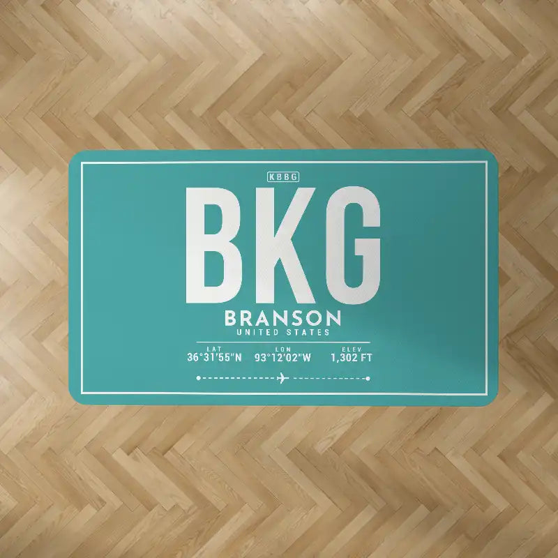 Branson Airport (BKG) Carpets - Carpet Rectangle - ID Tag - Turquoise V2
