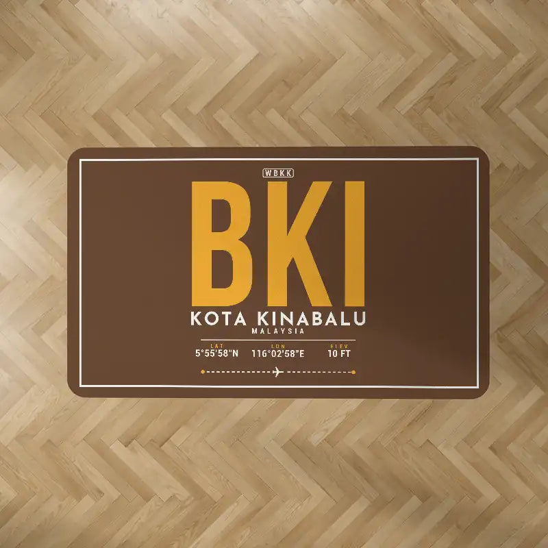 Kota Kinabalu International Airport (BKI) Carpets - Carpet Rectangle - ID Tag - Brown V2