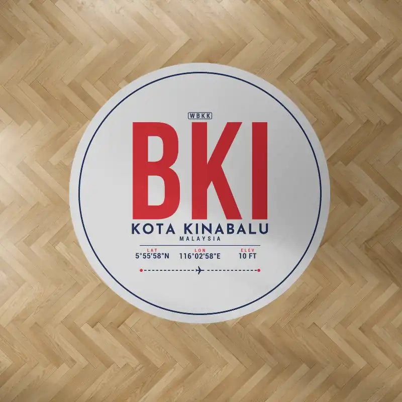 Kota Kinabalu International Airport (BKI) Carpets - Carpet Round - ID Tag - Light Gray V2