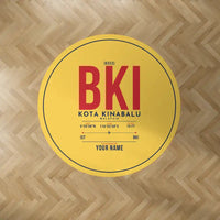 Thumbnail for Kota Kinabalu International Airport (BKI) Carpets - Carpet Round - ID Tag + Name - Yellow V2