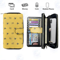 Thumbnail for Bangkok Suvarnabhumi Airport (BKK) Leather Wallets - Zip Long Wallet - Pattern - Yellow