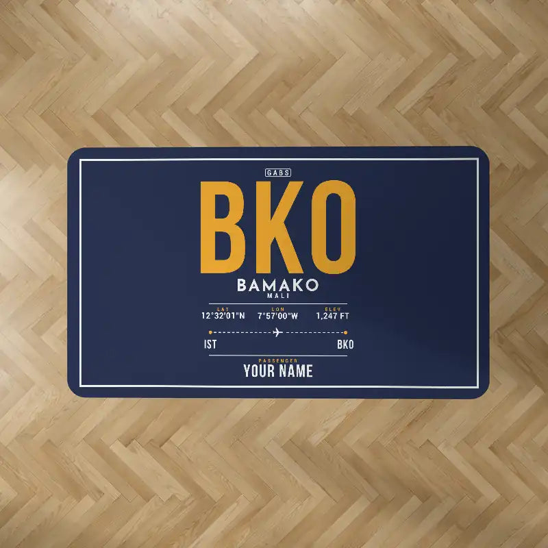 Modibo Keita International Airport (BKO) Carpets - Carpet Rectangle - ID Tag + Name - Dark Blue V2