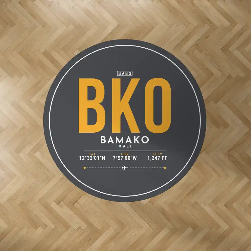 Modibo Keita International Airport (BKO) Carpets - Carpet Round - ID Tag - Dark Gray V2
