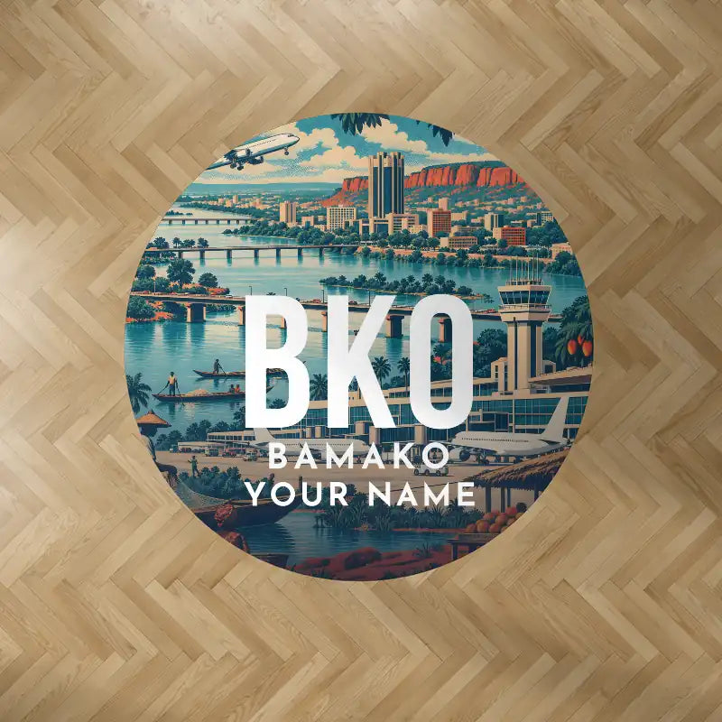 Modibo Keita International Airport (BKO) Carpets - Carpet Round - Scene + Name V2