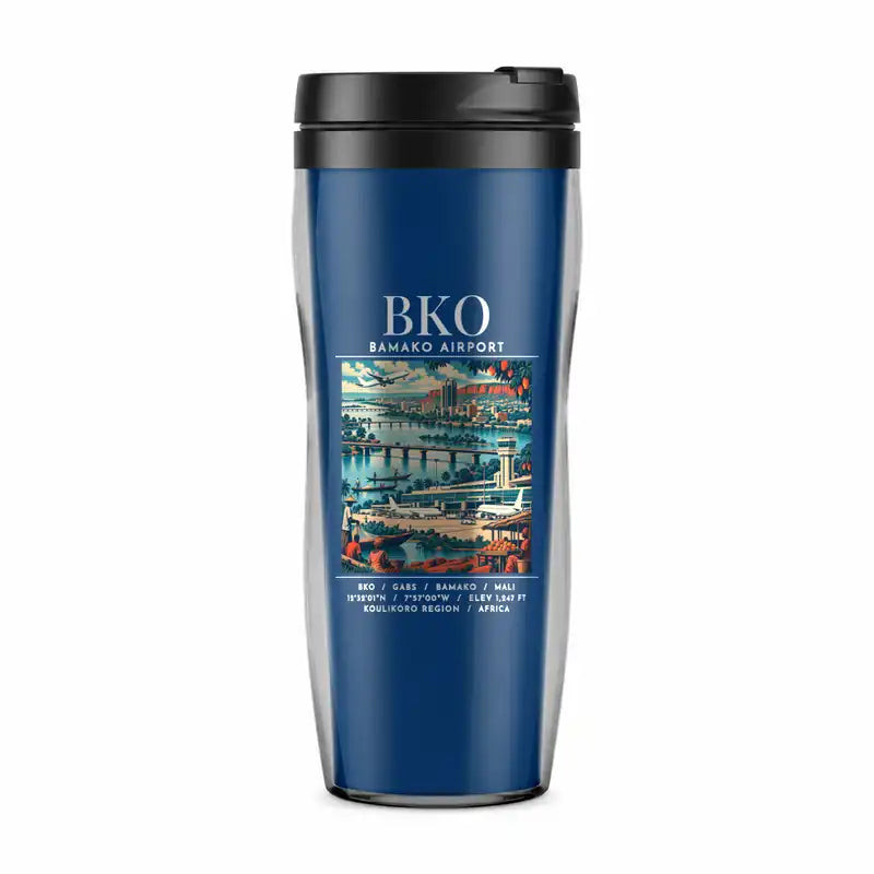 Modibo Keita International Airport (BKO) Travel Mugs - Poster - Plastic (No Holder) - Blue