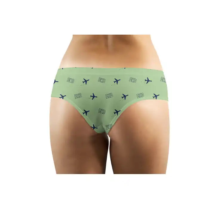 Modibo Keita International Airport (BKO) Women Panties - Pattern - Light Green - Back