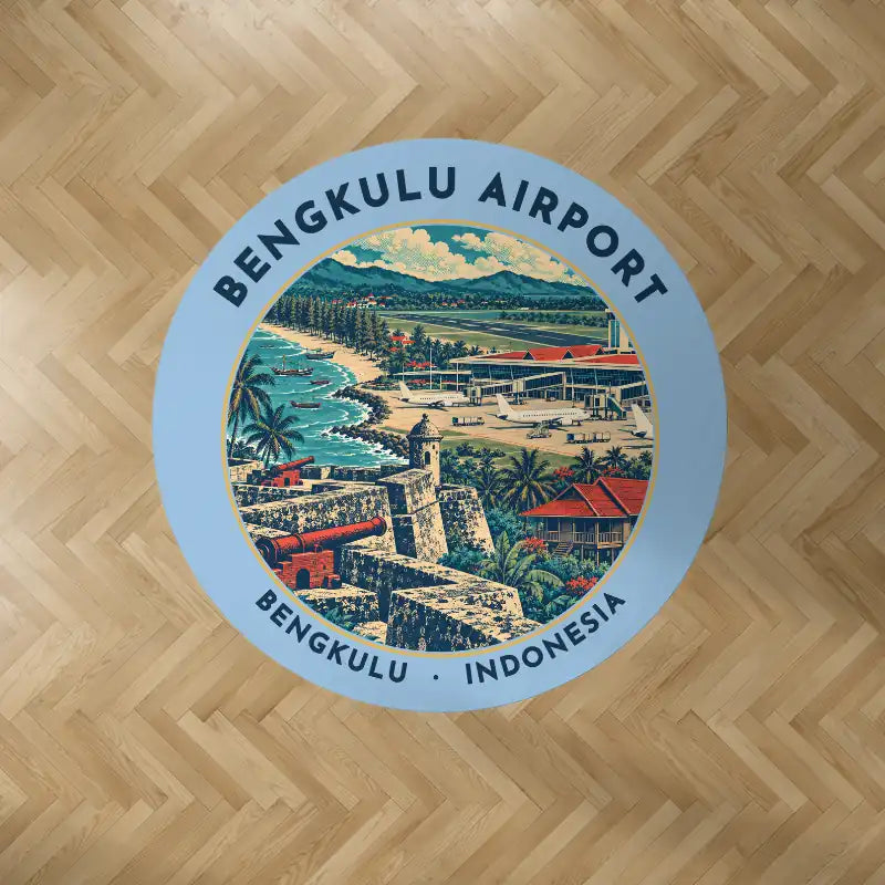 Fatmawati Soekarno Airport (BKS) Carpets - Carpet Round - Badge - Light Blue V2