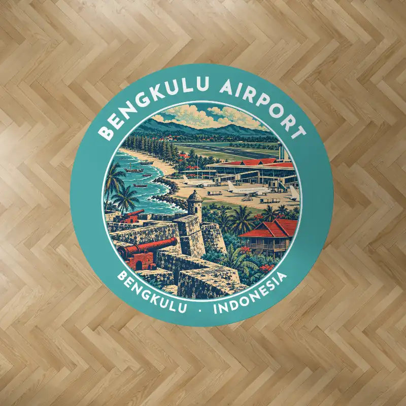 Fatmawati Soekarno Airport (BKS) Carpets - Carpet Round - Badge - Turquoise V2