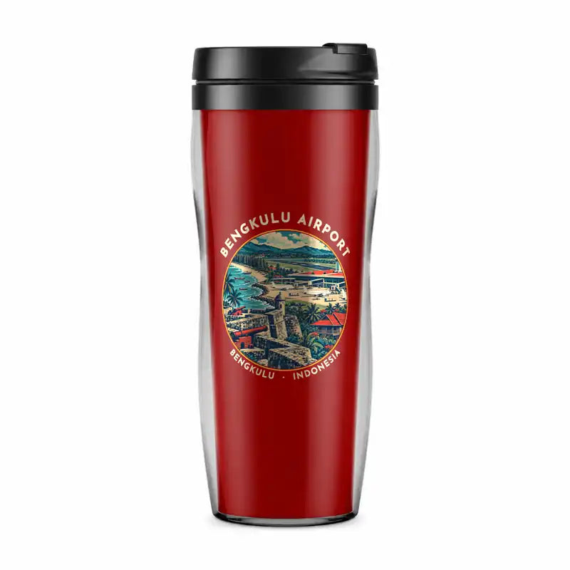 Fatmawati Soekarno Airport (BKS) Travel Mugs - Badge - Plastic (No Holder) - Red