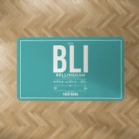 Thumbnail for Bellingham International Airport (BLI) Carpets - Carpet Rectangle - ID Tag + Name - Turquoise V2