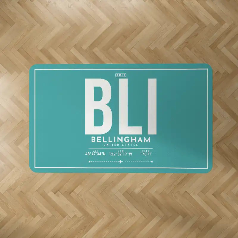 Bellingham International Airport (BLI) Carpets - Carpet Rectangle - ID Tag - Turquoise V2