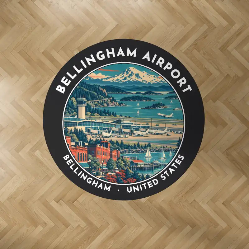 Bellingham International Airport (BLI) Carpets - Carpet Round - Badge - Black V2