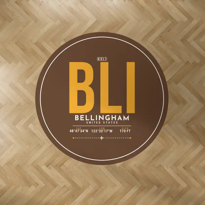 Bellingham International Airport (BLI) Carpets - Carpet Round - ID Tag - Brown V2