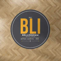 Thumbnail for Bellingham International Airport (BLI) Carpets - Carpet Round - ID Tag - Dark Gray V2