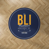 Thumbnail for Bellingham International Airport (BLI) Carpets - Carpet Round - ID Tag + Name - Dark Blue V2