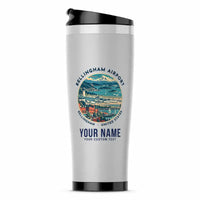 Thumbnail for Bellingham International Airport (BLI) Travel Mugs - Badge + Name - Stainless Steel (No Holder) - Light Gray