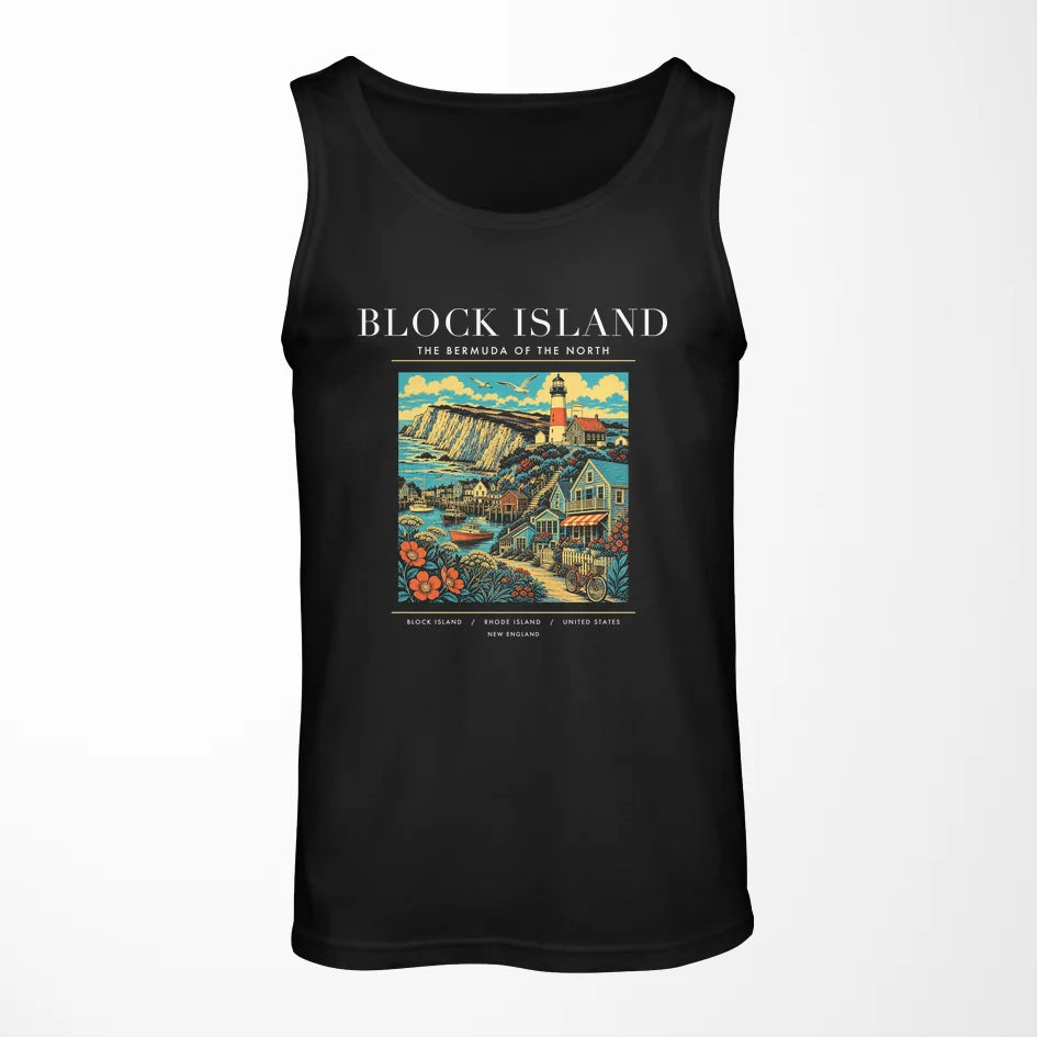BLOCK ISLAND - Poster - Tank Top - Black