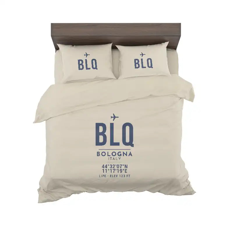 Bologna Guglielmo Marconi Airport (BLQ) Bedding Sets & Blankets - Bedding Set - ID Tag - Beige