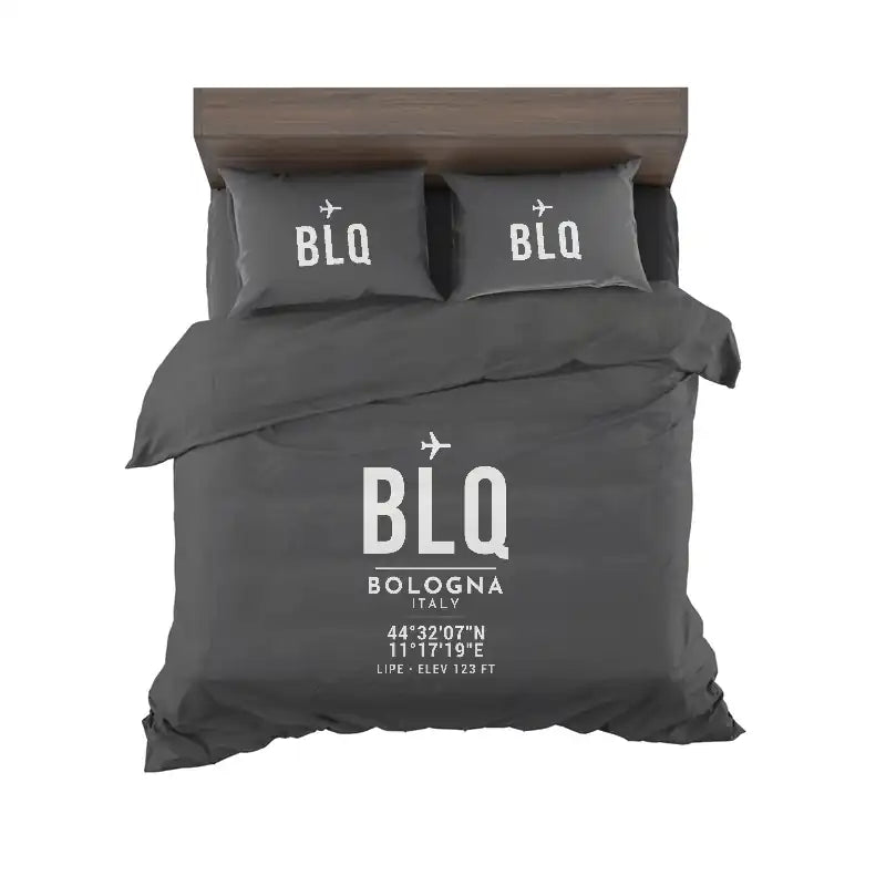 Bologna Guglielmo Marconi Airport (BLQ) Bedding Sets & Blankets - Bedding Set - ID Tag - Black