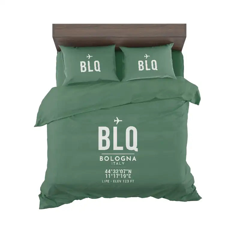 Bologna Guglielmo Marconi Airport (BLQ) Bedding Sets & Blankets - Bedding Set - ID Tag - Green