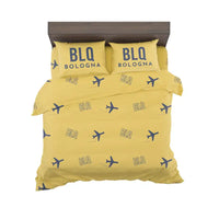 Thumbnail for Bologna Guglielmo Marconi Airport (BLQ) Bedding Sets & Blankets - Bedding Set - Pattern - Yellow