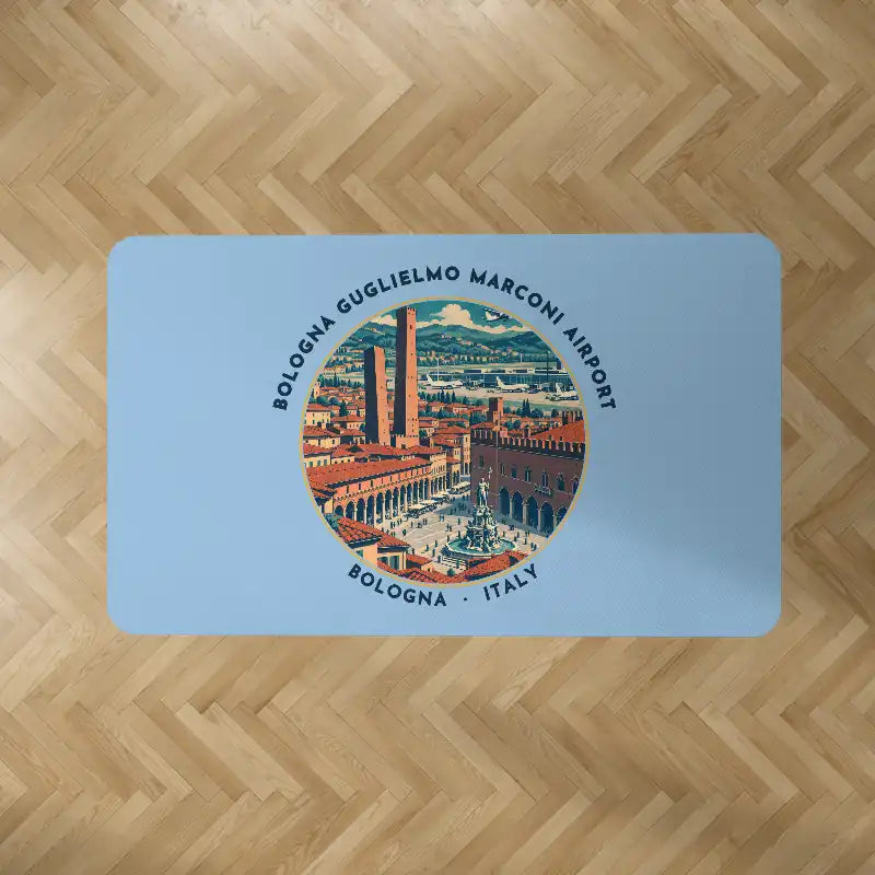 Bologna Guglielmo Marconi Airport (BLQ) Carpets - Carpet Rectangle - Badge - Light Blue V2