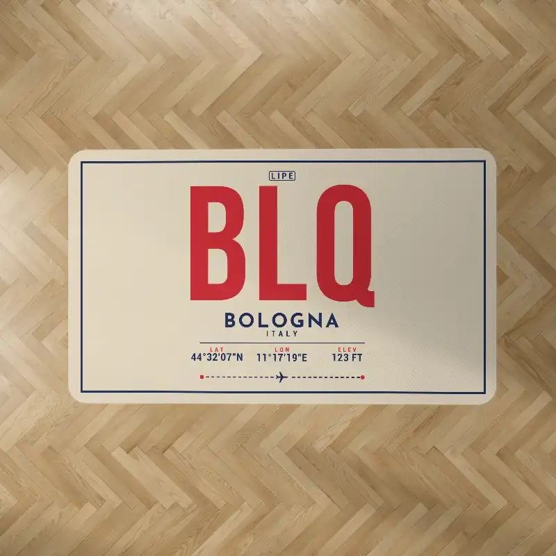 Bologna Guglielmo Marconi Airport (BLQ) Carpets - Carpet Rectangle - ID Tag - Beige V2