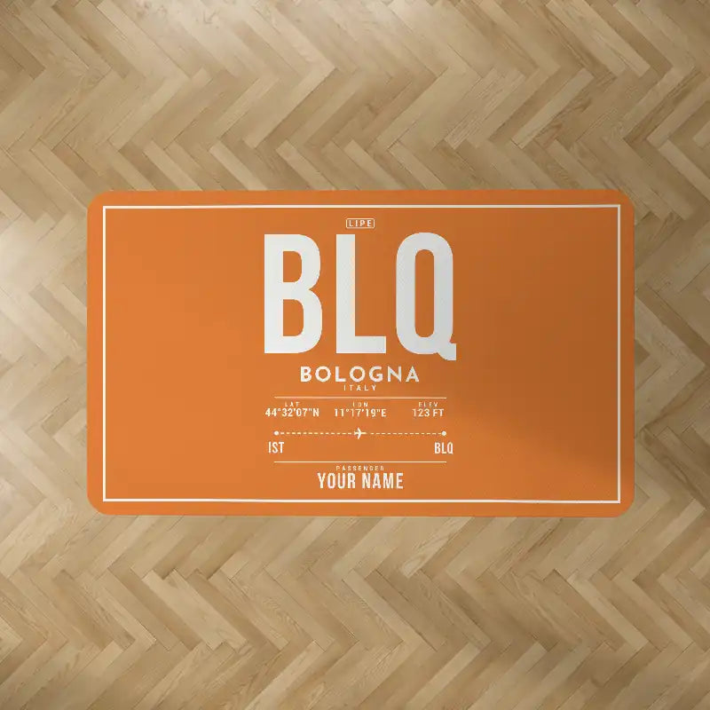 Bologna Guglielmo Marconi Airport (BLQ) Carpets - Carpet Rectangle - ID Tag + Name - Orange V2