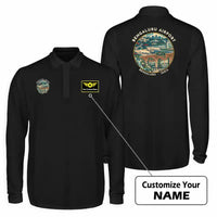 Thumbnail for Kempegowda International Airport Bengaluru (BLR) Premium Polo T-Shirts - Badge + Name - Long Sleeve - Black