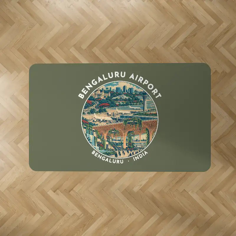Kempegowda International Airport Bengaluru (BLR) Carpets - Carpet Rectangle - Badge - Green Army V2