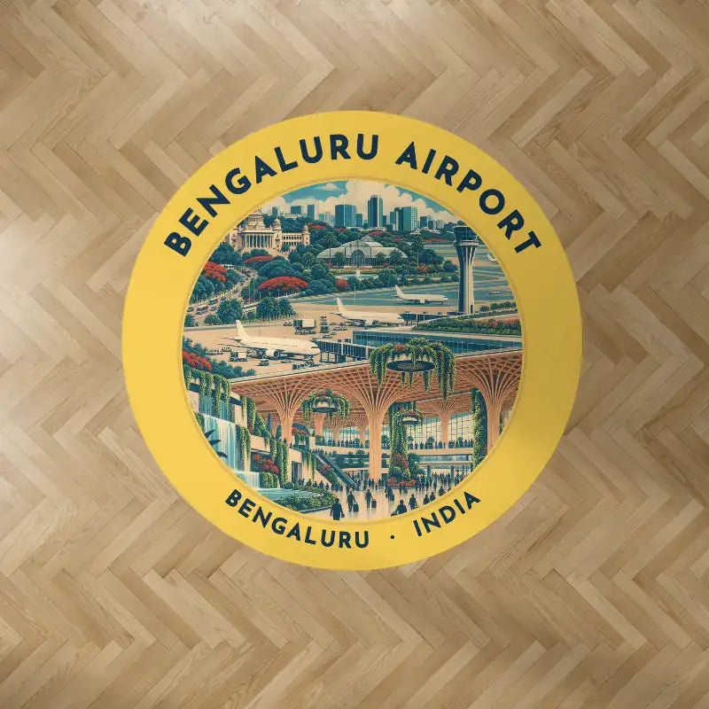 Kempegowda International Airport Bengaluru (BLR) Carpets - Carpet Round - Badge - Yellow V2