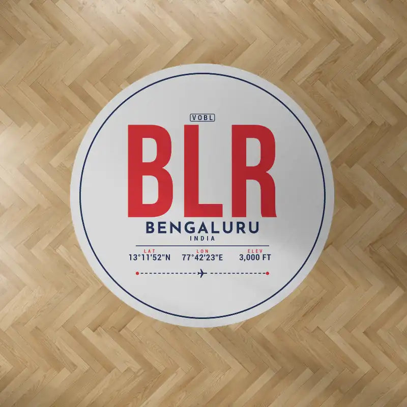 Kempegowda International Airport Bengaluru (BLR) Carpets - Carpet Round - ID Tag - Light Gray V2