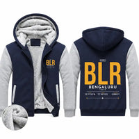Thumbnail for Kempegowda International Airport Bengaluru (BLR) Zipped Sweatshirts - Tag - Navy & Gray