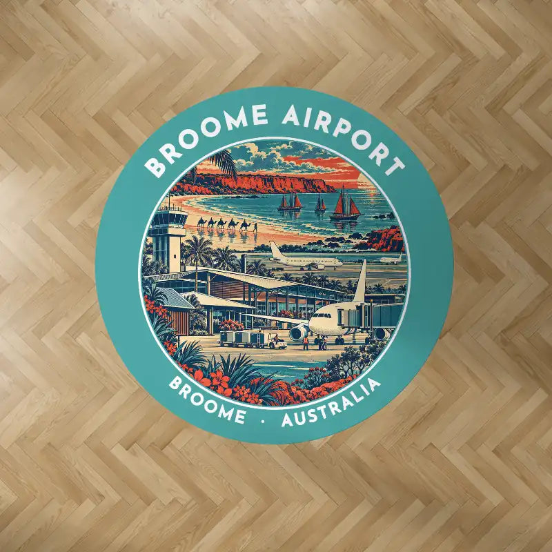 Broome International Airport (BME) Carpets - Carpet Round - Badge - Turquoise V2