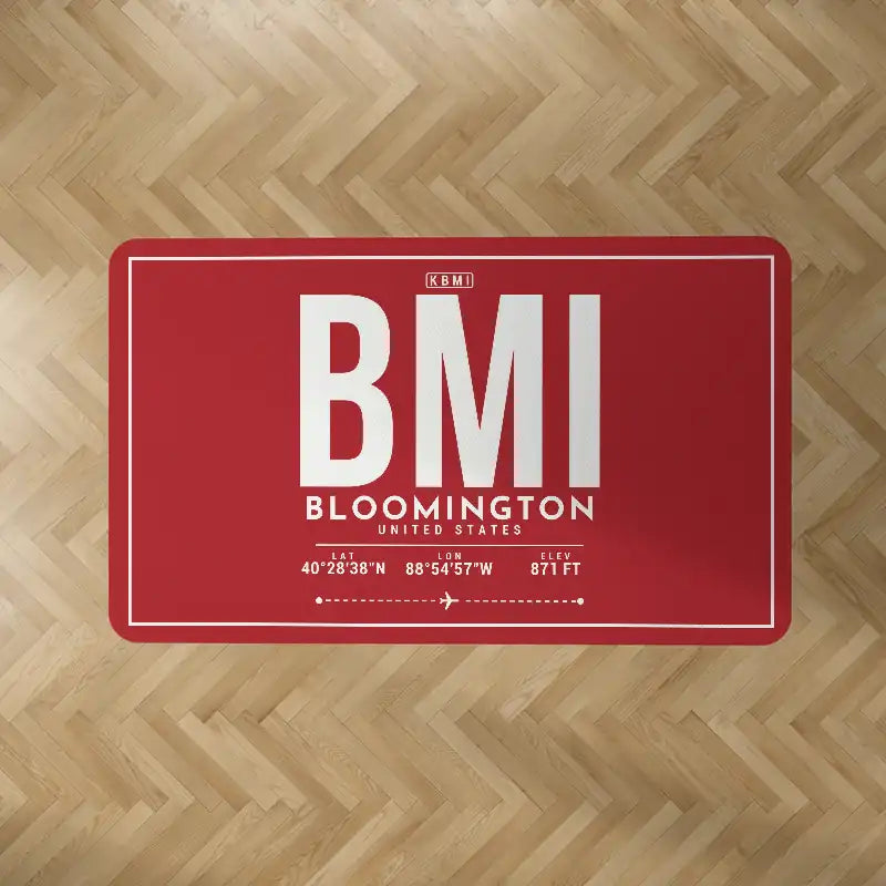 Central Illinois Regional Airport (BMI) Carpets - Carpet Rectangle - ID Tag - Red V2