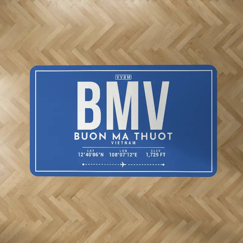 Buon Ma Thuot Airport (BMV) Carpets - Carpet Rectangle - ID Tag - Blue V2