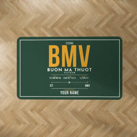 Thumbnail for Buon Ma Thuot Airport (BMV) Carpets - Carpet Rectangle - ID Tag + Name - Dark Green V2